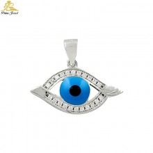 Gümüş Nazar Boncuğu Kolye Ucu